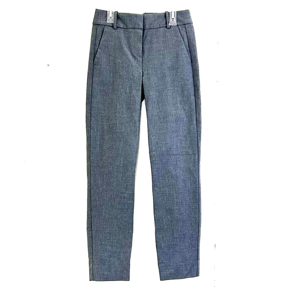 J. Crew Mercantile Pants Size 00 Light Gray Slim Ankle Pants Mid Rise Pockets